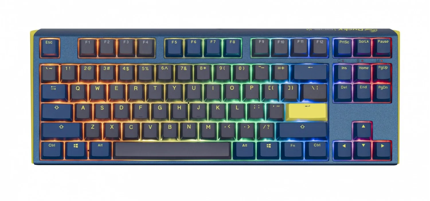 TECLADO MECANICO DUCKY ONE 3 TKL DAYBREAK TECLAS AZULES INTERRUPTOR MARRON INGLES PBT DOBLE DISPARO