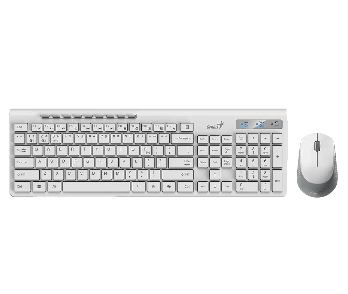 TECLADO + MOUSE GENIUS SLIMSTAR 8230,AI,WHITE,SP,BT+2.4GHZ (0547)