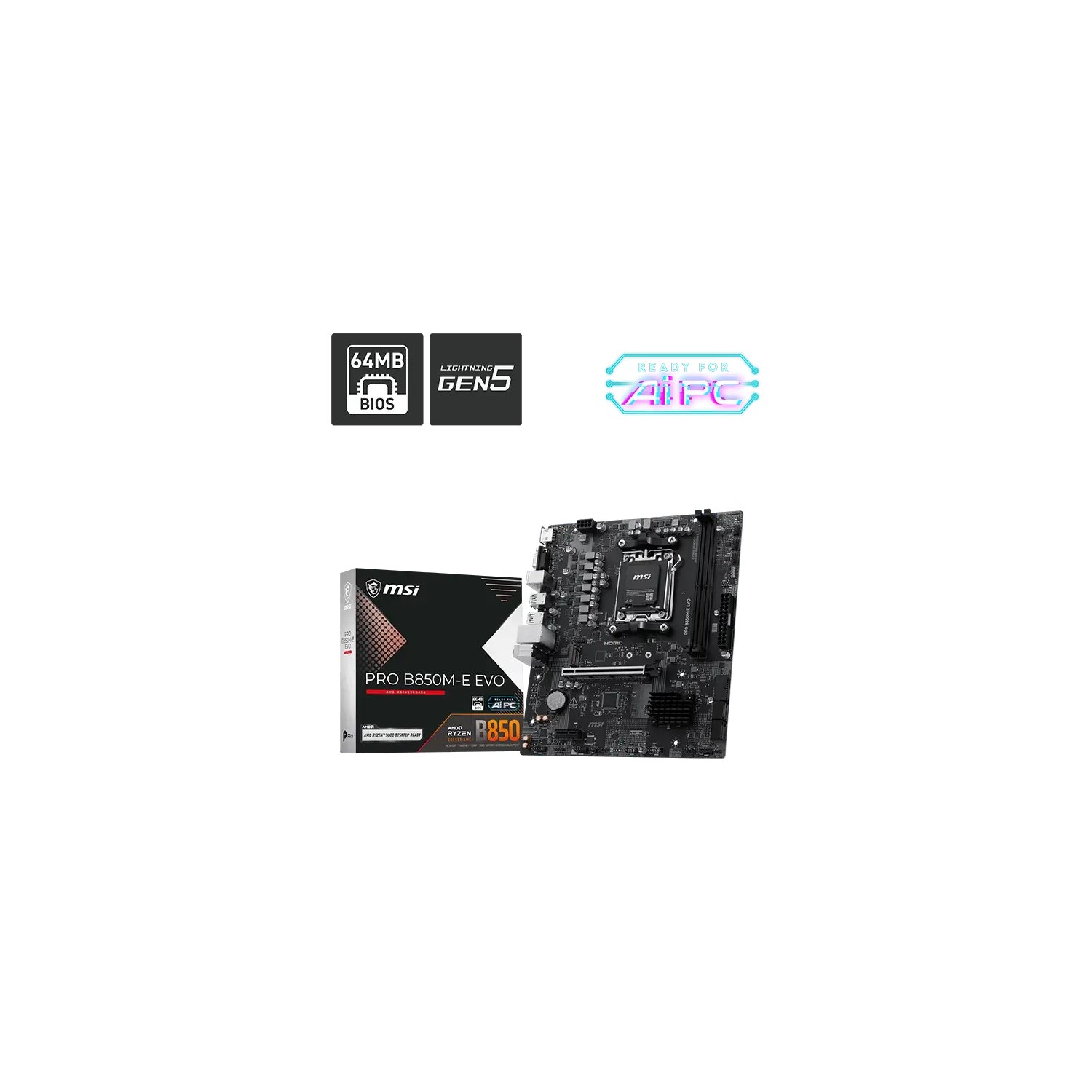 MOTHERBOARD MSI PRO B850M-E EVO AM5 DDR5