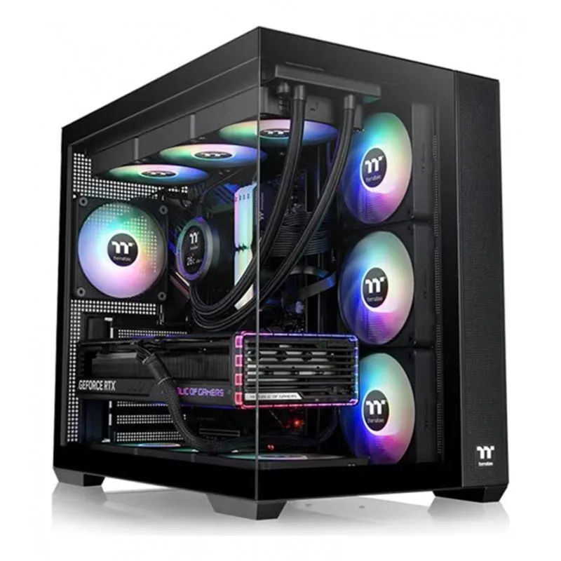 Gabinete TT View 380 Mid-Tower TG X2 Fan ARGB X4 Black (5295)