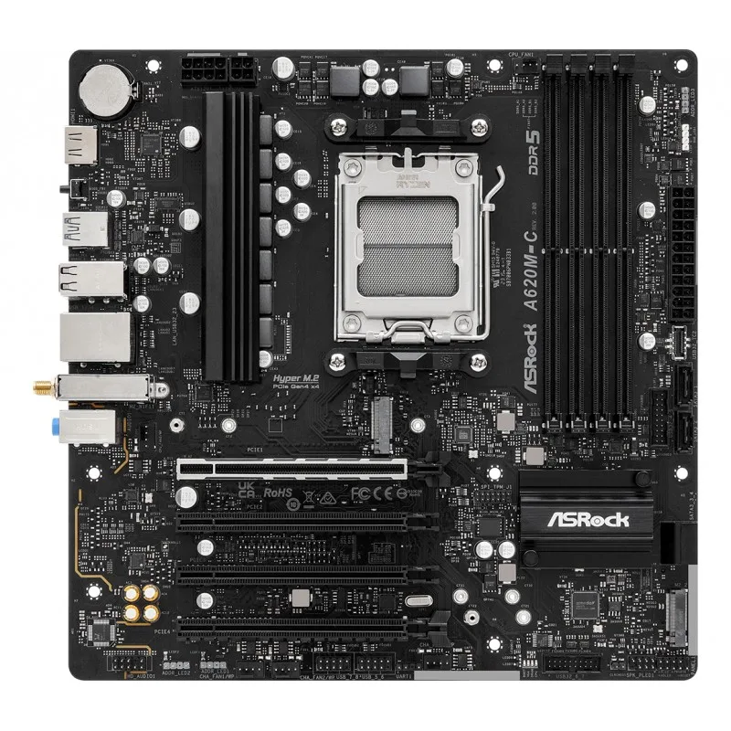 Mother Asrock (am5) A620m-c R2 Wifi-ax+bt (bulk) — foto 4