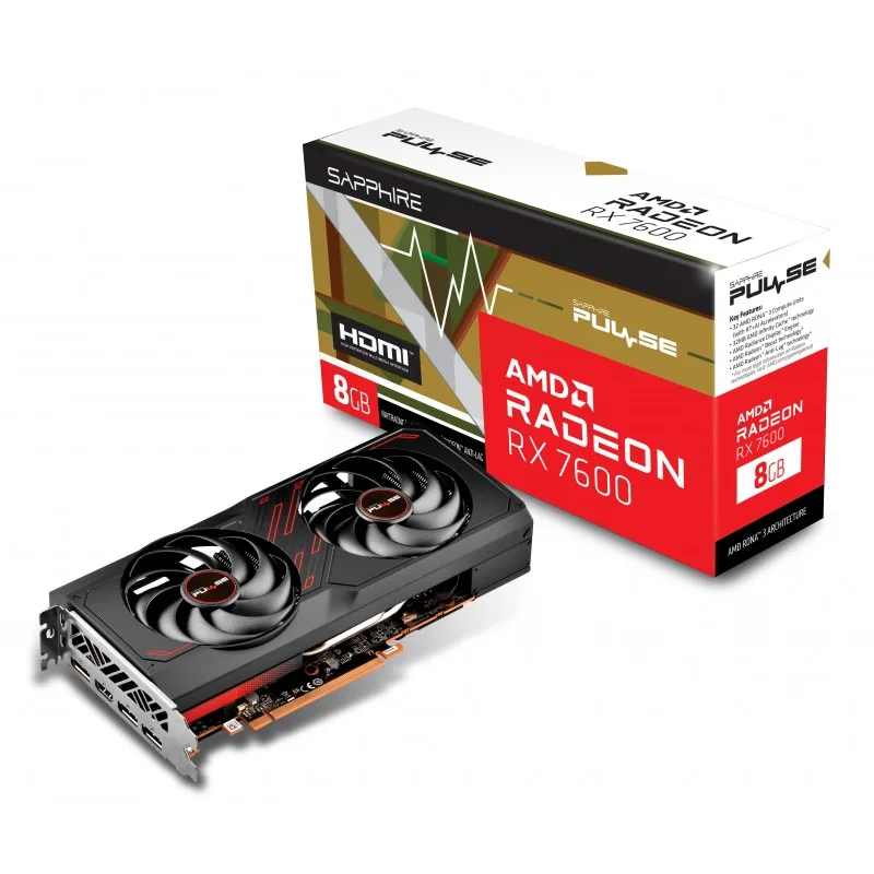 PLACA DE VIDEO SAPPHIRE PULSE RADEON RX 7600 OC 8GB — foto 3