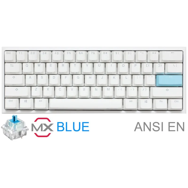 TECLADO GAMER DUCKY ONE 2 MINI PURE WHITE BLANCO RGB CHERRY BLUE RGB DOUBLE SHOT PBT MECANICO — foto 2