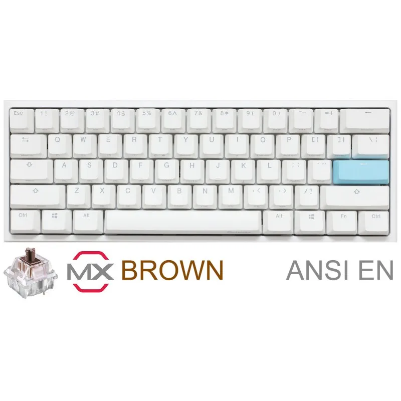 TECLADO GAMER DUCKY ONE 2 MINI PURE WHITE RGB CHERRY BROWN RGB DOUBLE-SHOT PBT MECANICO — foto 2