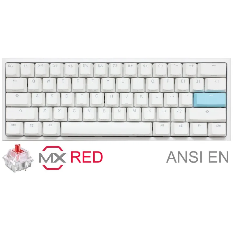 TECLADO GAMER DUCKY ONE 2 MINI PURE WHITE RGB VERSION GAMING CHERRY MX RED DOUBLE-SHOT PBT MECANICO — foto 2