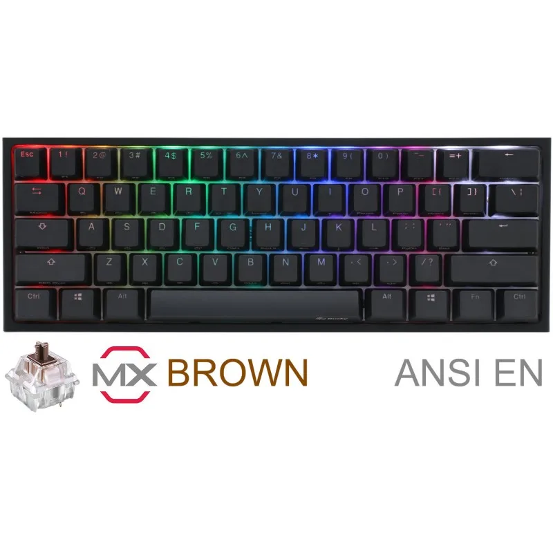 TECLADO GAMER DUCKY ONE 2 MINI RGB CHERRY MX BROWN DOUBLE SHOT PBT MECANICO — foto 2
