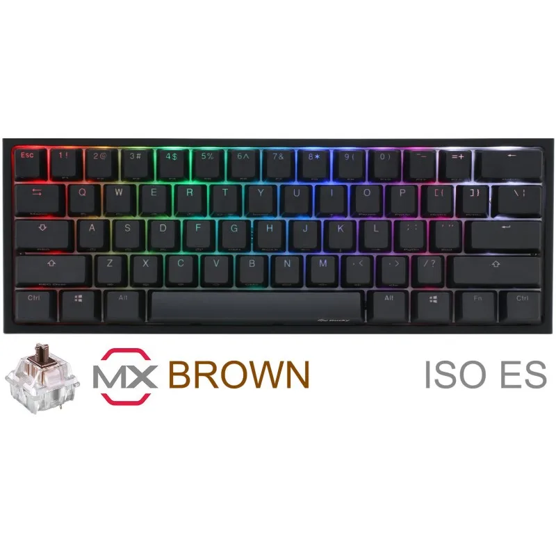 TECLADO GAMER DUCKY ONE 2 MINI RGB CHERRY MX BROWN DOUBLE-SHOT PBT MECANICO — foto 2