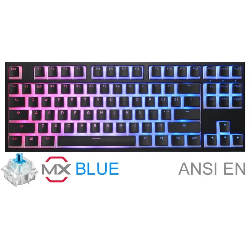 TECLADO GAMER DUCKY ONE 2 RGB TKL PUDDING EDITION RGB LED CHERRY MX BLUE DOUBLE SHOT — foto 2
