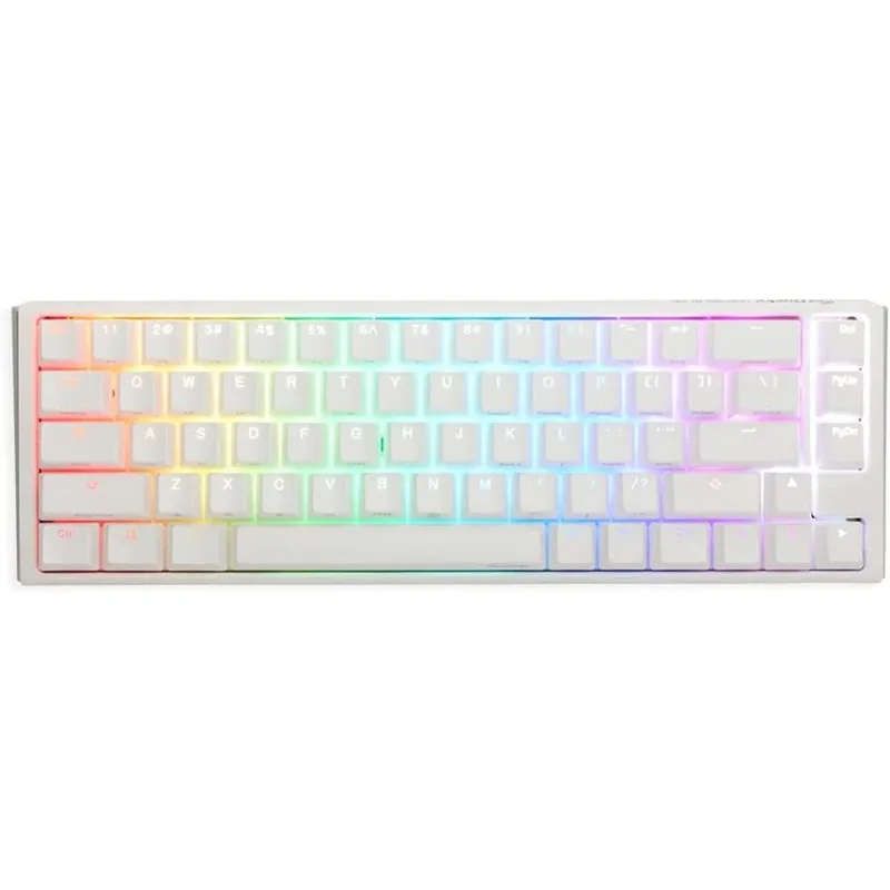 TECLADO MECANICO DUCKY ONE 3 SF TECLAS BLANCAS VELOCIDAD INTERRUPTOR PLATEADO INGLES PBT DOBLE DISPARO SIN COSTURAS ESTUCHE SUPERIOR BLANCO ESTUCHE IN — foto 2