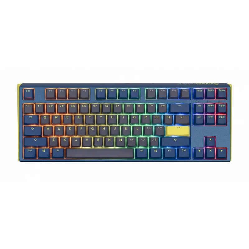 Teclado Mecanico Ducky One 3 TKL Daybreak Teclas azules Interruptor azul Ingles PBT Doble disparo sin costuras Estuche superior azul Estuche inferior — foto 2