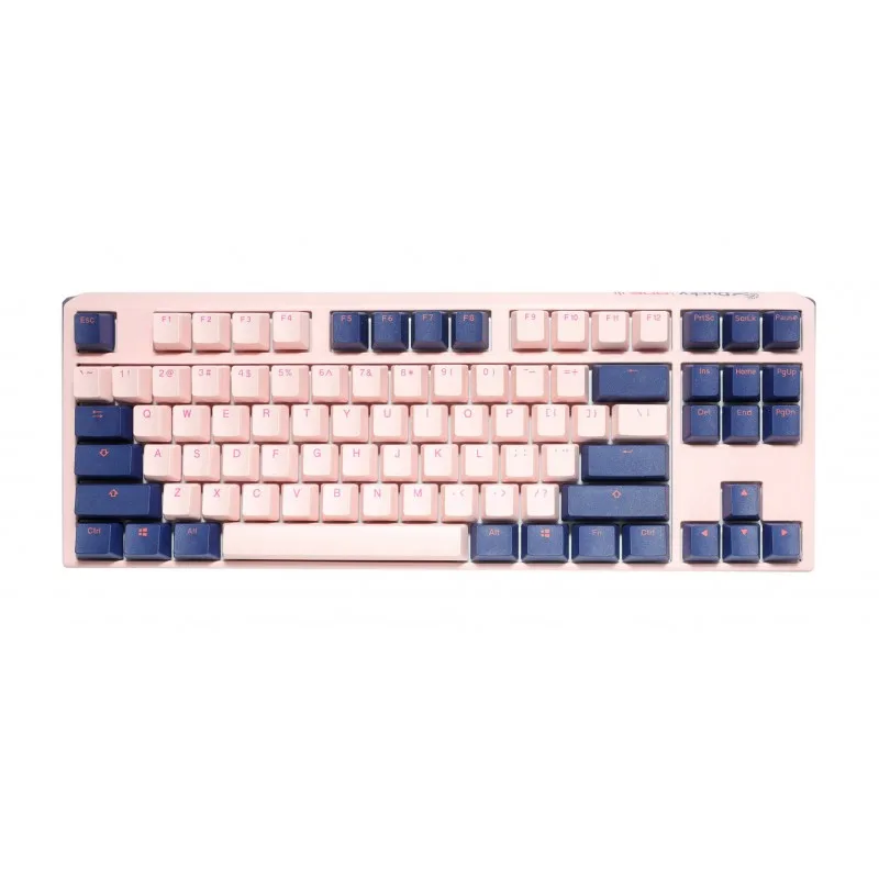 Teclado Mecanico Ducky One 3 TKL Fuji Teclas de color rosa y azul marino Red interruptor Ingles PBT Doble disparo sin costuras Estuche superior rosa — foto 2