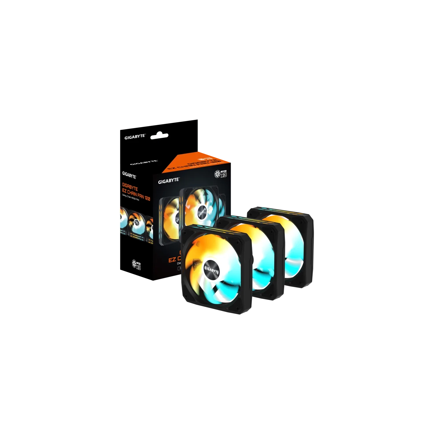 FAN COOLER GIGABYTE AORUS EZ CHAIN FAN 120X3 ARGB NEGRO