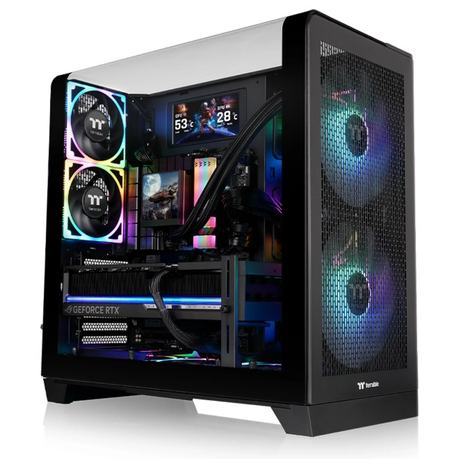 GABINETE TT VIEW 390 AIR MID- TG CURVO FAN X2 BLACK