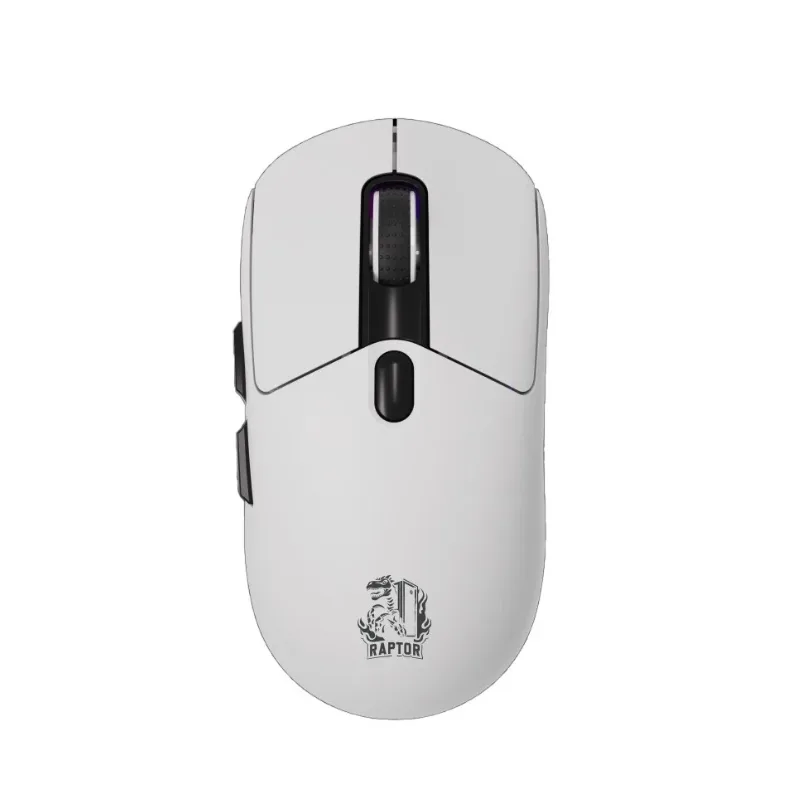 MOUSE RAPTOR STORM GRIP WIRELESS 7 BOTONES 24000DPI RGB PIXART SENSOR WHITE (7558)