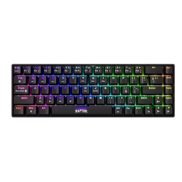 TECLADO RAPTOR FIRECLAW M68 WIRELESS MECANICO RETROILUMINADO RED OUTEMU (7336)