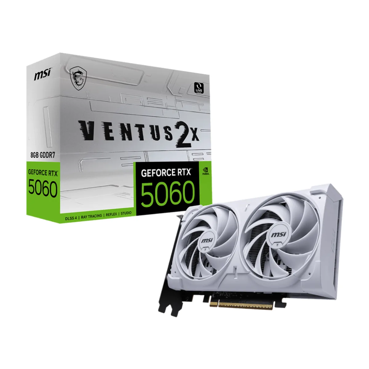VGA MSI GEFORCE RTX 5060 8G VENTUS 2X OC WHITE