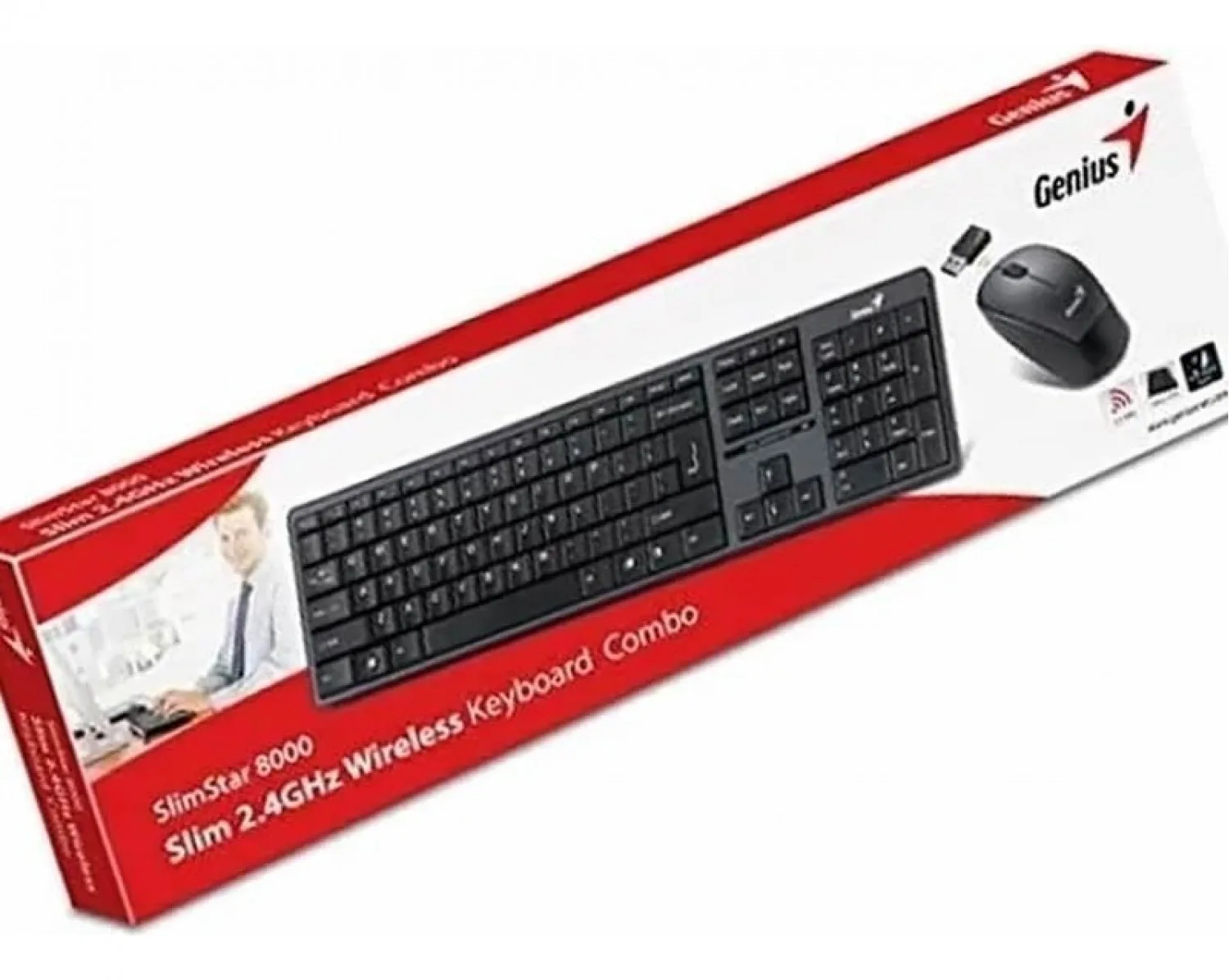 TECLADO + MOUSE GENIUS SLIMSTAR 8230,AI,BLACK,SP,BT+2.4GHZ (0776)