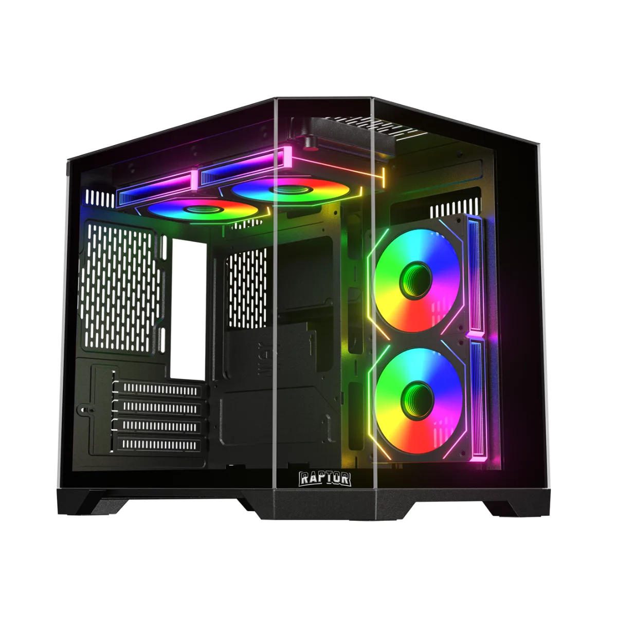 GABINETE RAPTOR ECLYPSE V2 TG X2 MID-TOWER ARGB FAN X4 (5415)