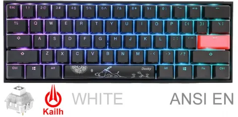 Teclado Gamer Ducky Mecha Mini V2 Rgb Kailh Box White Pbt Double-shot