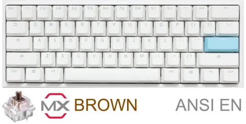 Teclado Gamer Ducky One 2 Mini Pure White Rgb Cherry Brown Rgb Double-shot Pbt Mecanico