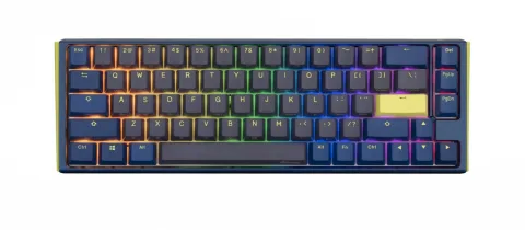 Teclado Mecanico Ducky One 3 Daybreak Sf Teclas Azulesinterruptor Rojo Silencioso Ingles Pbt Doble Disparo Sin Costuras Estuche Superior Azul Estuche