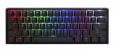 Teclado Mecanico Ducky One 3 Mini Teclas Negras Interruptor Marron Ingles Pbt Doble Disparo Sin Costuras Negro Y Blanco
