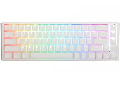Teclado Mecanico Ducky One 3 Sf Teclas Blancasinterruptor Negro Ingles Pbt Doble Disparo Sin Costuras Estuche Superior Blanco Estuche Inferior Blanco