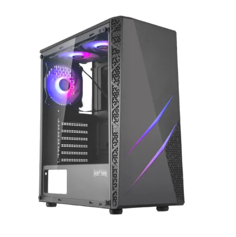 Gabinete Raptor Blaze Force V2 TG Mid-Tower RGB Fan X3 W/button Control